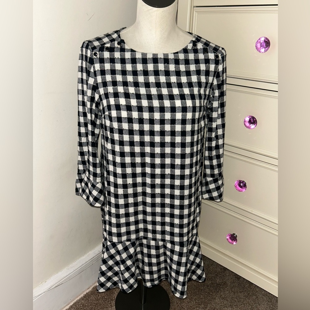 Black and White Checkered Dress by Zara Basic